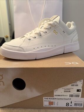 On Running White Low-Top Leather Sneakers with Suede Tongue Patch